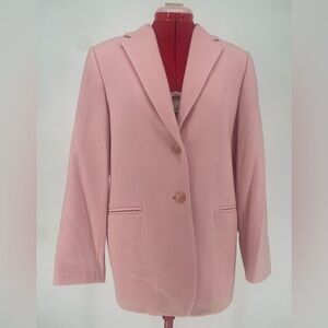 1980s Valerie Steven’s Blush Pink Petite Wool Blazer Cashmere Wool Blend